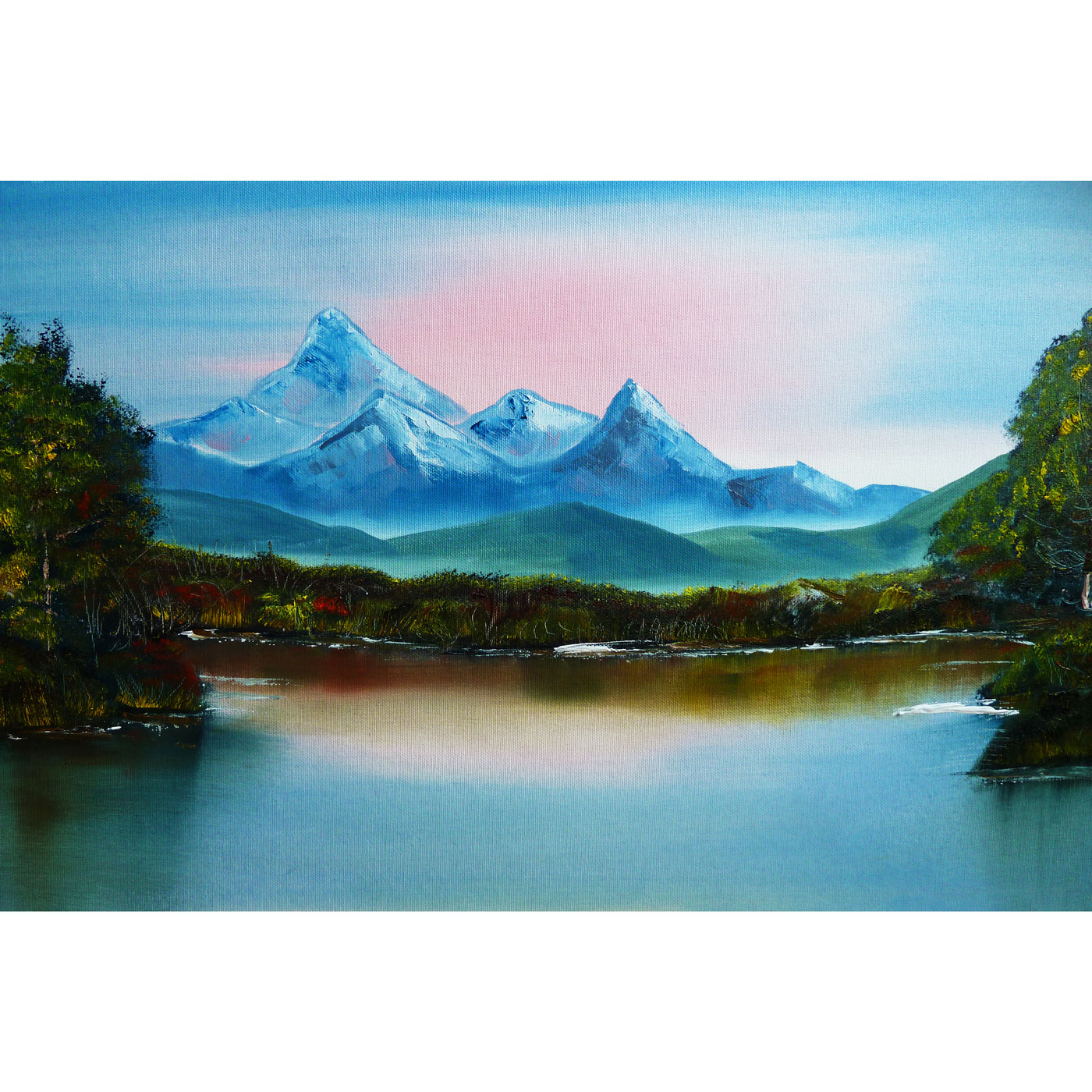 malovaný obraz krajiny bob ross